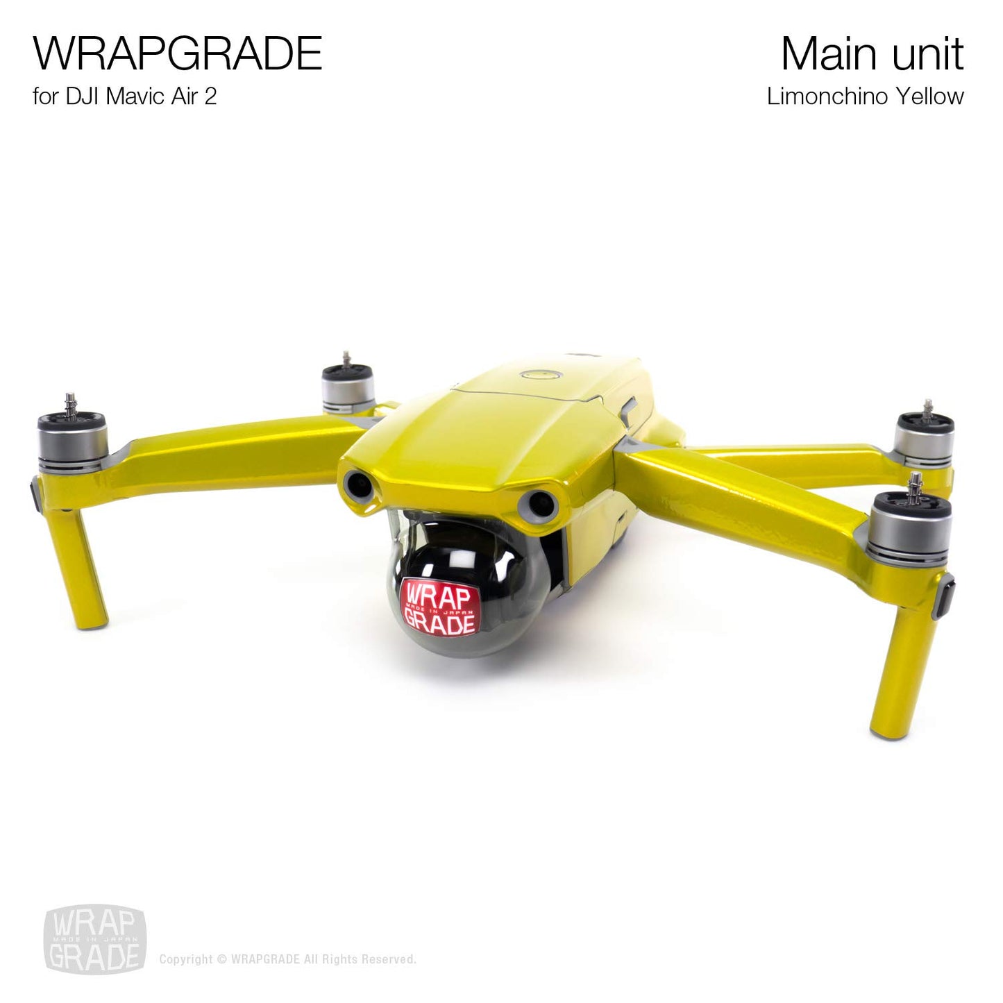 Wrapgrade Main Unit Skin Compatible With Dji Mavic Air 2 (Limoncino Yellow)