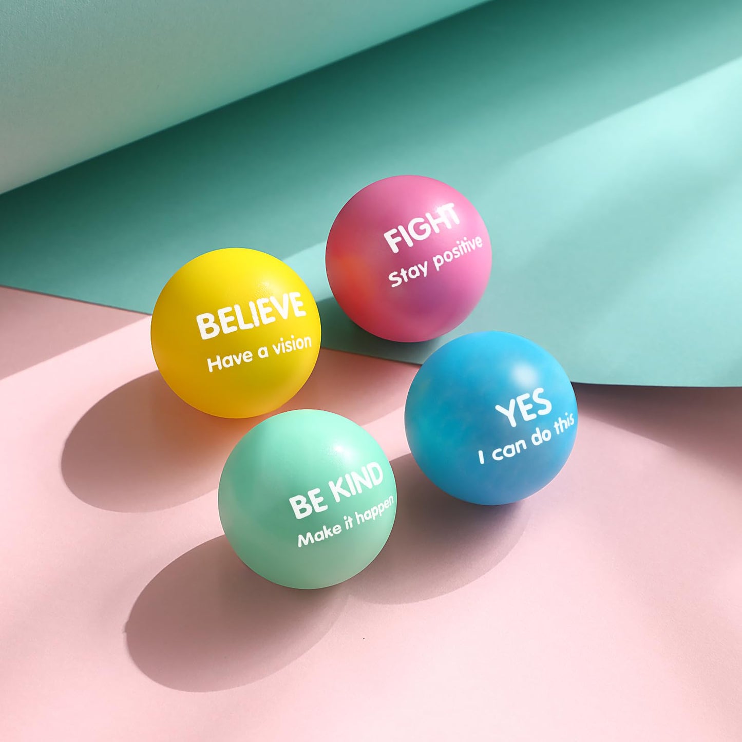 Liliful 48 Pieces Motivational Stress Balls Bulk for mature-themeds Fidget Toys Inspirational Squeeze Balls Valentine's Day Employee Appreciation Gift mature-themed Goodie Bag Stuffer 2.2 Inch(Macaron Color)