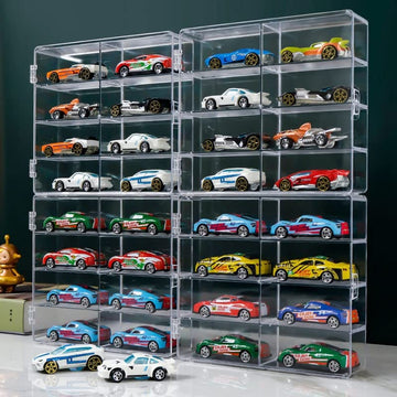 Hot 1/64 Scale Matchbox Wheels Toy Car Display Case Holds 32 Toy Cars Storage Organizer
