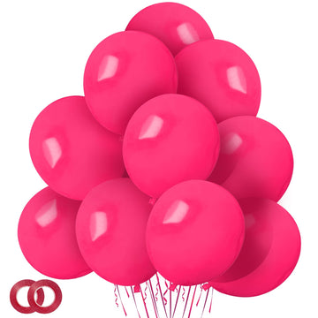 Hot Pink Balloons 100 Pcs 12 Inch Thicken Latex Hot Pink Balloons Pink Round Helium Balloons For Birthday Wedding Valentines Ann