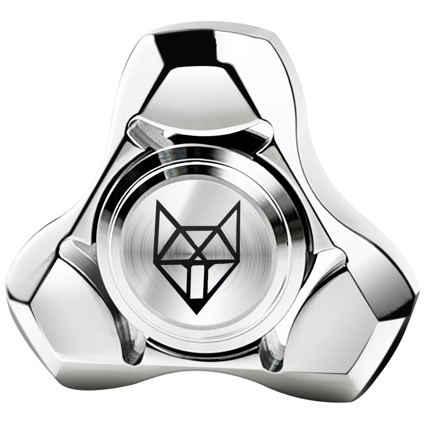 Freelove Metal Fidget Spinner For Adults, Stainless Steel Heavy Spinning Toys, Small Mini Fox Hand Gyro, Bearing Premium Long High Spin Fidget Block, Silver