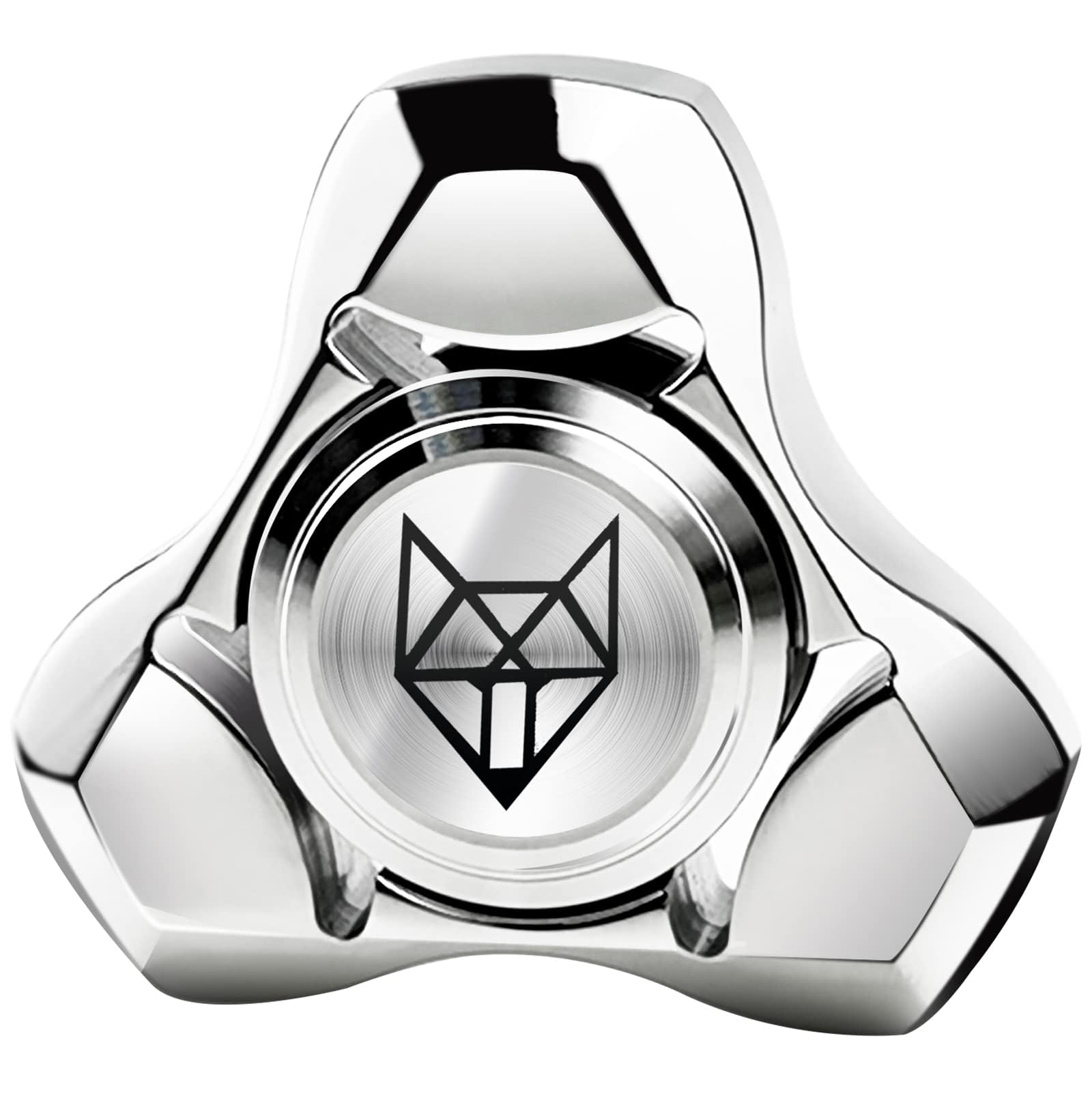 Freelove Metal Fidget Spinner For Adults, Stainless Steel Heavy Spinning Toys, Small Mini Fox Hand Gyro, Bearing Premium Long High Spin Fidget Block, Silver