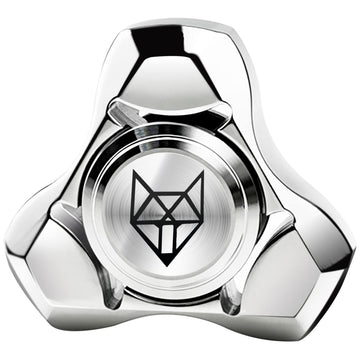 Freelove Metal Fidget Spinner For Adults, Stainless Steel Heavy Spinning Toys, Small Mini Fox Hand Gyro, Bearing Premium Long High Spin Fidget Block, Silver