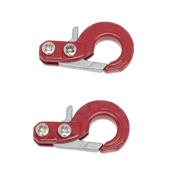 LAFEINA RC Crawler Winch Hooks, Metal Trailer Tow Hook for 1/10 RC Car SCX10 Tamiya CC01 D90 D110 TF2 TRX4 Accessories (Red)