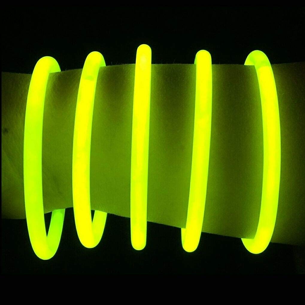 Glow Sticks Bulk Wholesale Bracelets, 1000 8    Yellow Glow Stick Glow Bracelets, Bright Color, Glow 8-12 Hrs, Glow Party Favors