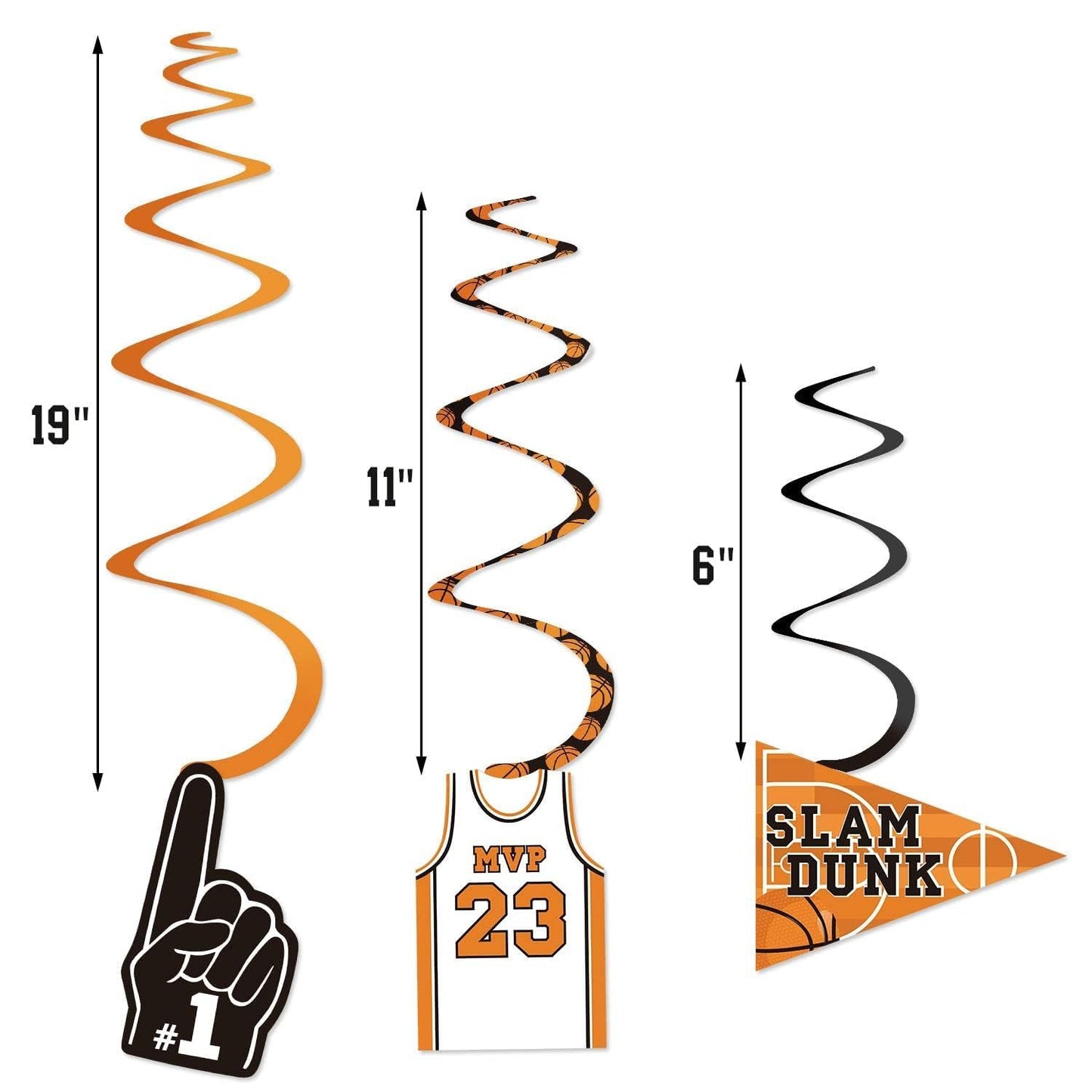 Levfla 35CT Basketball Party Decorations Hanging Swirls Decoration Slam Dunk Teenagers Birthday Photo Props March Madness Sports
