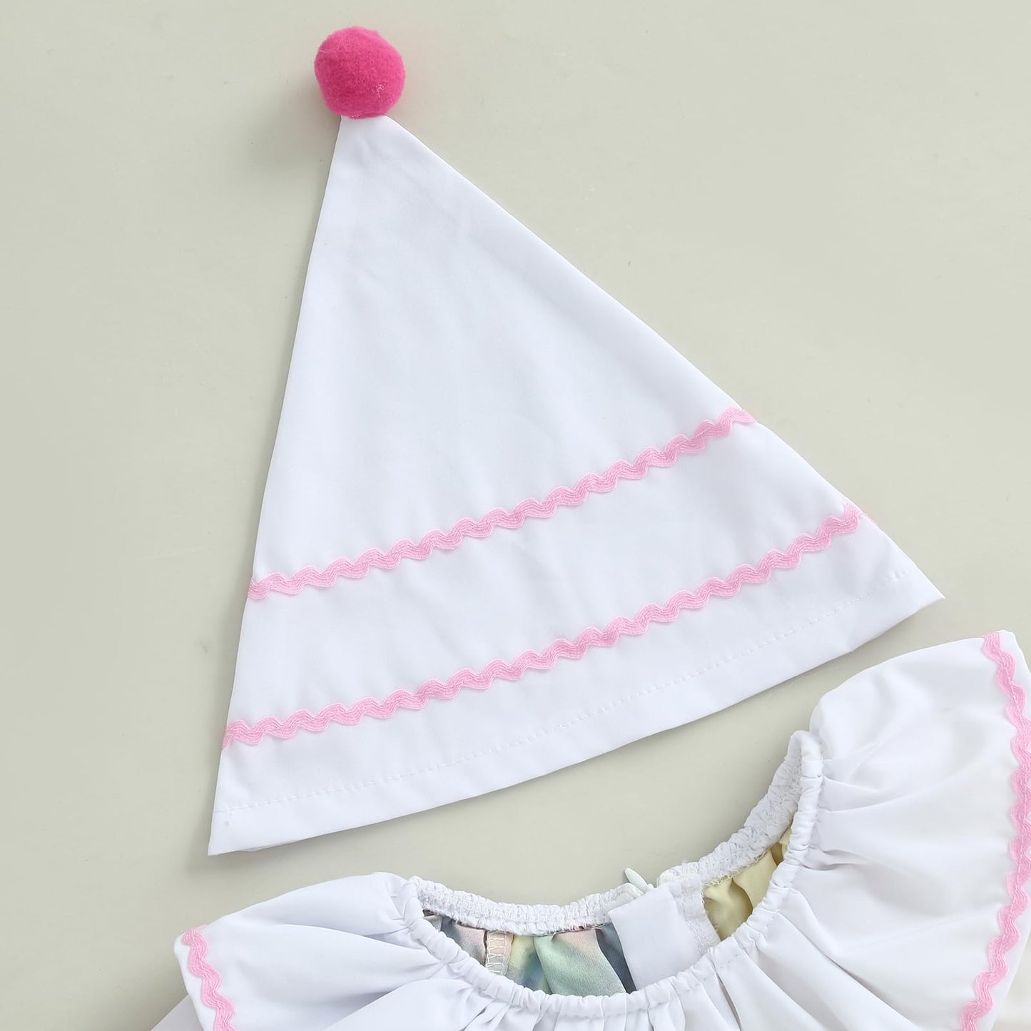 Thorn Tree Toddler Halloween Outfits Baby Boy Girl Clown Costume Contrast Color Long Sleeve Jumpsuit Hat Smocked Outfits (Pink,