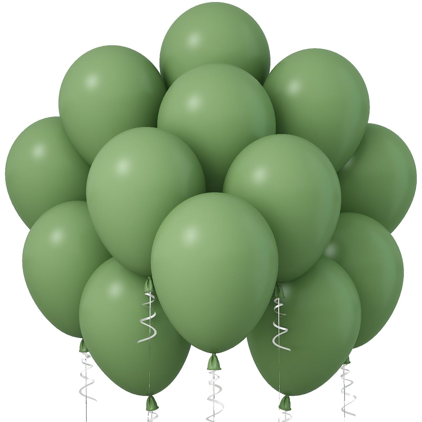 Jobkoo Sage Green Balloons, 12 Inch 30 Pcs Eucalyptus Olive Vintage Green Balloon Matte Dusty Green Dark Avocado Green Helium La