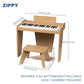 Zippy Kids Piano Keyboard, 37 Keys Digital Piano For Kids, Music Educational Instrument Toy, Wood Piano For 3+ Girls And Boys, O