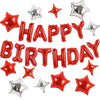 TONIFUL 35PCS Red Happy Birthday Decorations Kit 16 Inch Happy Birthday Balloon Banner with Star Balloons Mylar Foil Birthday Pa