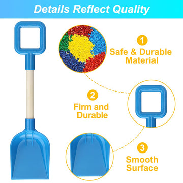Dilabnba Heavy Duty Kids Snow Beach Shovels, Jumbo Sand Shovels for Garden,16inch Large Beach Spade Scoop Rake for Kids Toddlers
