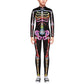 Remimi Boys Girl'S Skeleton Bodysuit Jumpsuit Long Sleeve Zip Back Black Zip Back Kids Halloween Costumes Multicolored Xl