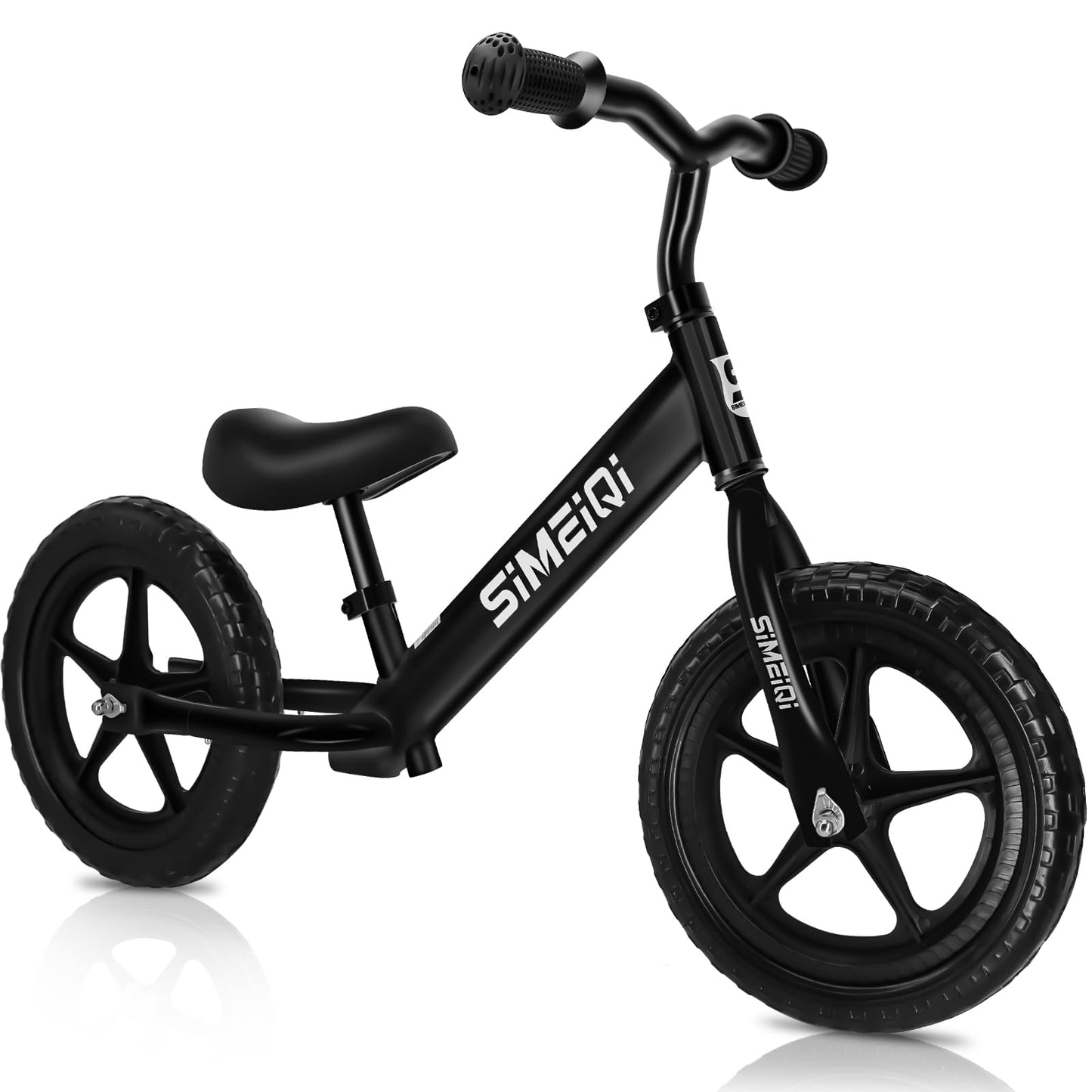 Simeiqi 12' Balance Bike For Boys Girls 2 3 4 5 Years Old No Pedal Walking Balance Training Sports Bicycle For Kids Toddlers Lightweight Adjustable Seat & Handlebar