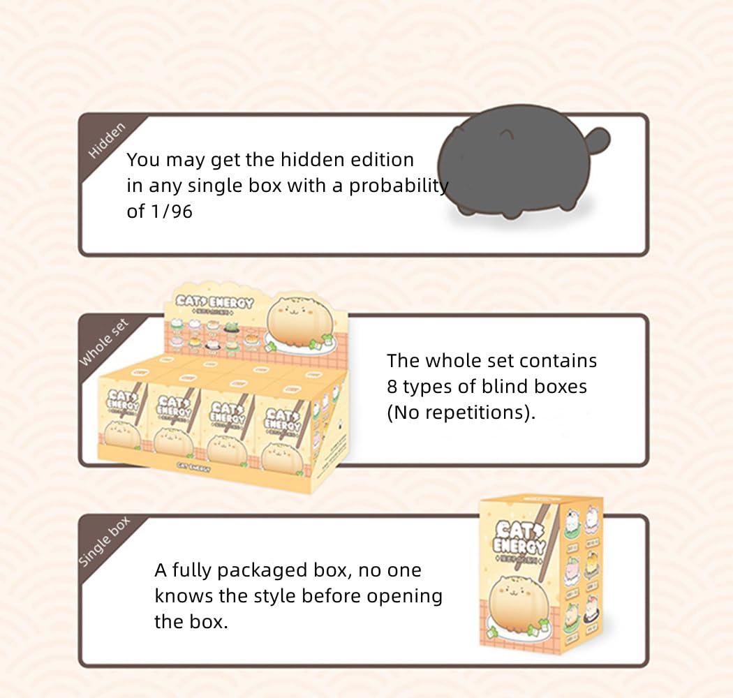 Maidimiao Cat Energy Snack Series 1Pc Cute Blind Box Figures Collectible Toys Kawaii Birthday Gifts