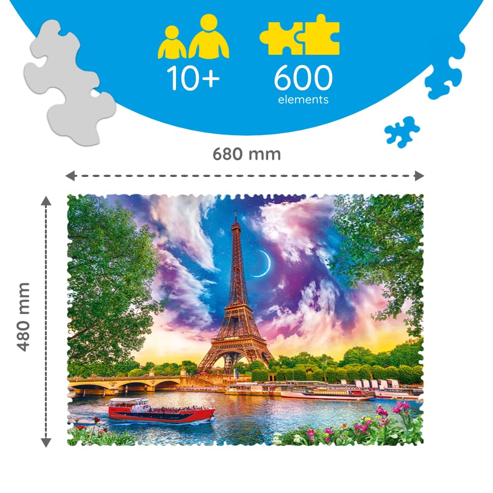Trefl 600 Piece Crazy Shape Jigsaw Puzzle Sky Over Paris  France  Various