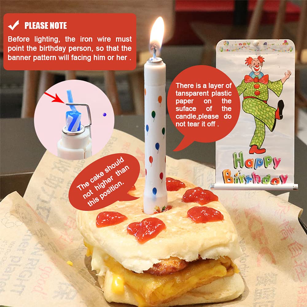 Clown Surprise Candle, Surprise Banner Birthday Candle, Circus Troupe Clown Cake Cupcake Candle, Creative Special Birthday Candl