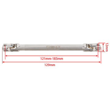 MEUS RACING Universal Driveshaft for SCX10 SCX10 II Wraith TRX4 1/10 RC Crawler Upgrades Parts, 121-183mm