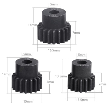 AllinRC 54T 0.8 32 Pitch Metal Steel 3956 Spur Gear with 15T 17T 19T Pinions Gear Sets Motor Gears for 1/10 Traxxas Slash 4x4 4W