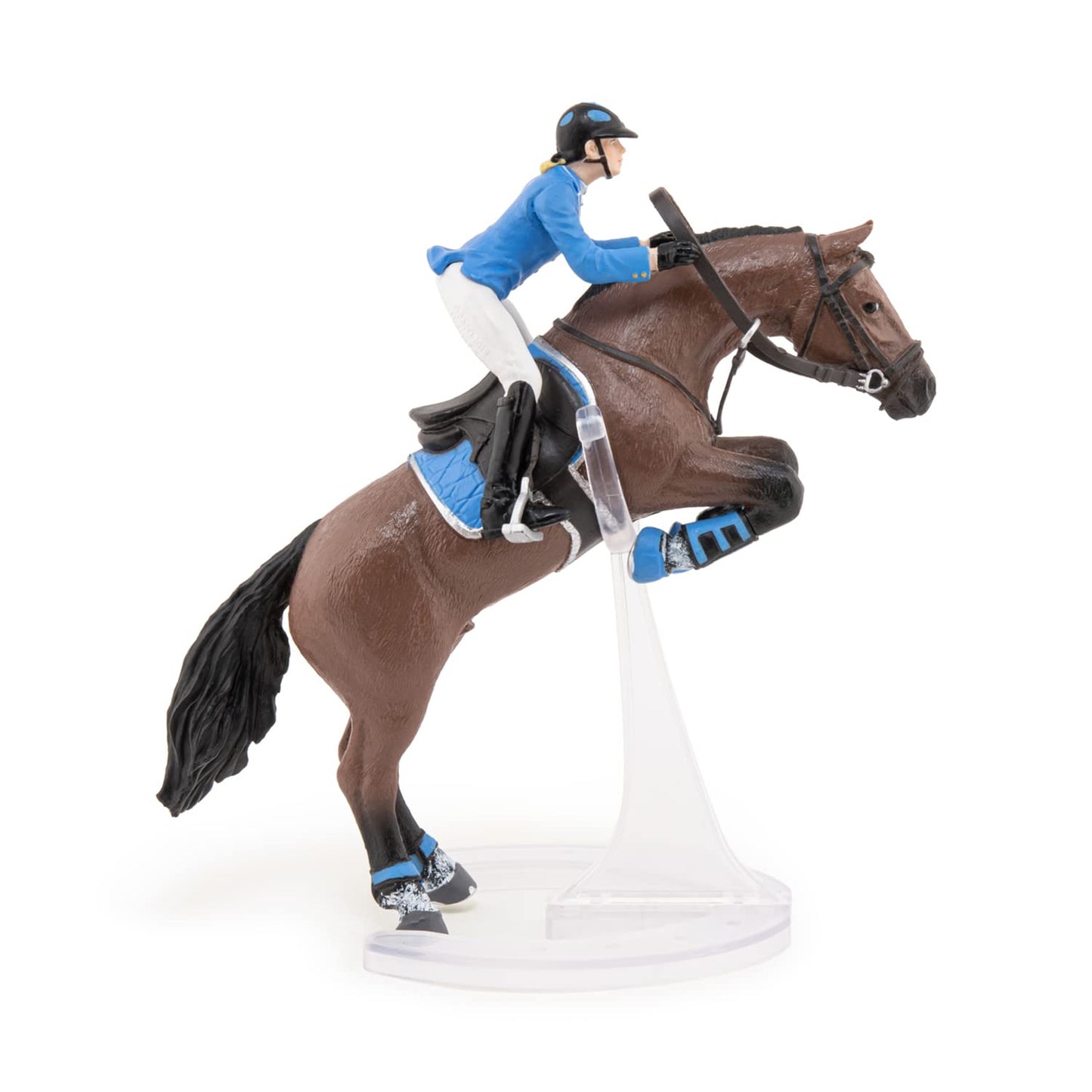 Papo - Hand-Painted - Figurine - Horses,Foals And Ponies - Jumping Horse With Riding Girl-51560 - Collectible - For Children - Suitable For Boys And Girls - From 3 Years Old