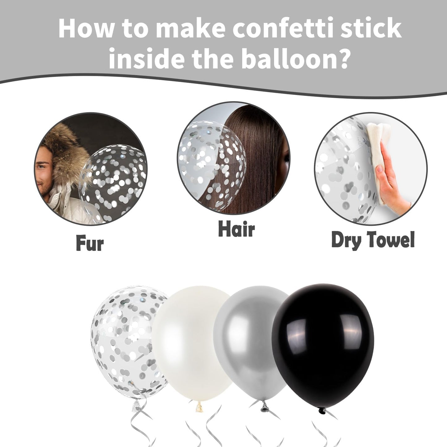 Black And Silver Balloons, Metallic Silver And Black Balloons Pearl Silver Confetti Balloons Black Silver Party Balloons Chrome