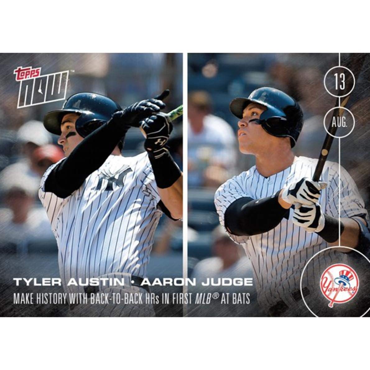 MLB Topps Now Card 351NY Yankees Tyler Austin/Aaron Judge Trading Card