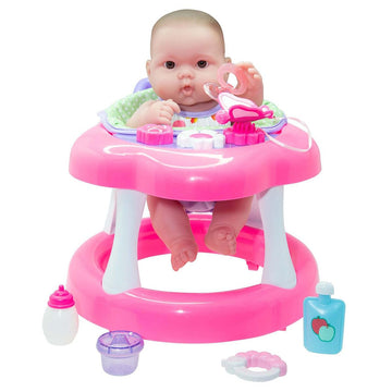 JC Toys Lots to Love 14" Posable Vinyl Doll with Pink Walker Gift Set, Model 16198, Ages 2+