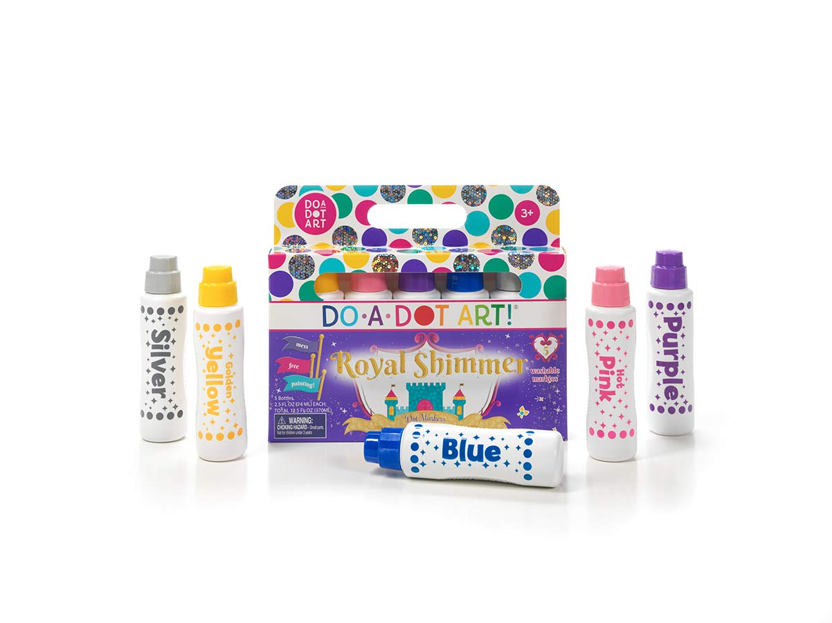 Do A Dot Art! Shimmer Washable Paint Markers, 5-Pack, Assorted Colors, Model DOADOT-104-5, Made in the USA