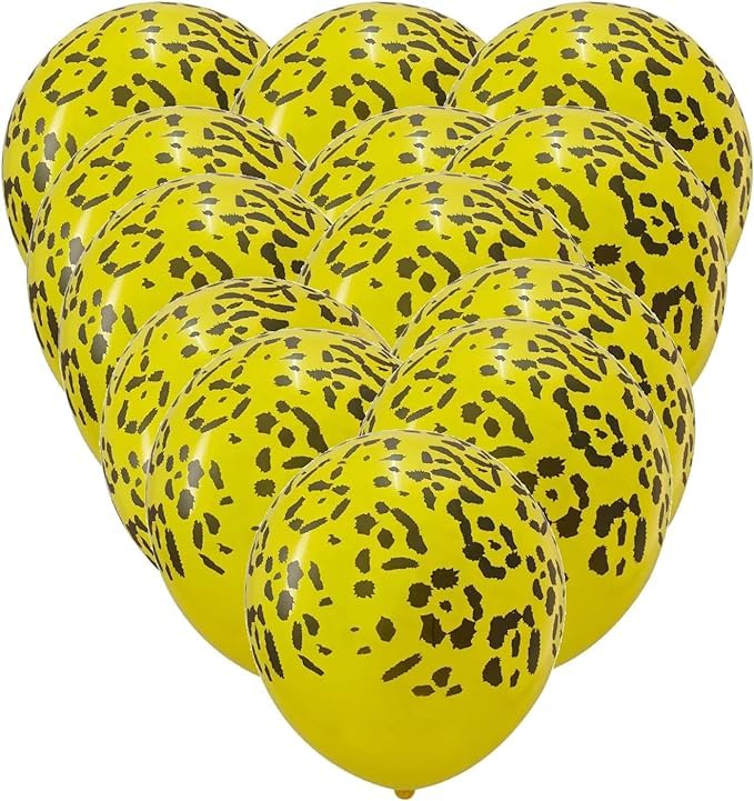 Party Port Leopard/Cheetah Printed Balloons 14 Inch Round Latex Balloons Decorative Party Balloons Birthday, Jungle Theme, Farm 