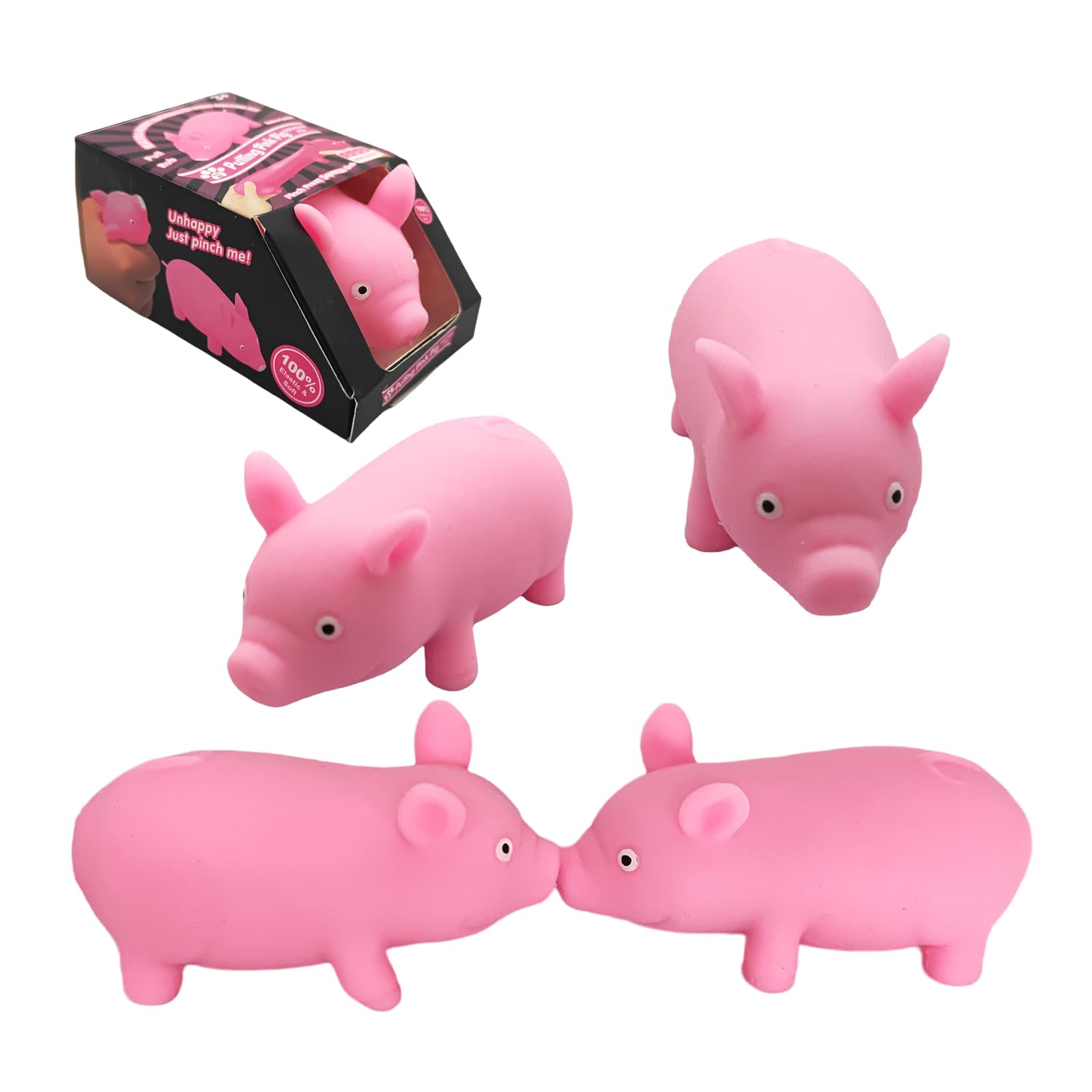 ZHEBAG Cute Pink Pig Stress Toys  Cute Animal Squishy Pig Fidget Sensory Toys Stress Relief Toy Gifts for Children and mature-themeds  Stress Relief Squishy Toys for Kids (4 Pack)