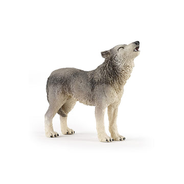 Papo -Hand-Painted - Figurine -Wild Animal Kingdom - Howling Wolf -50171 -Collectible - For Children - Suitable For Boys And Gir