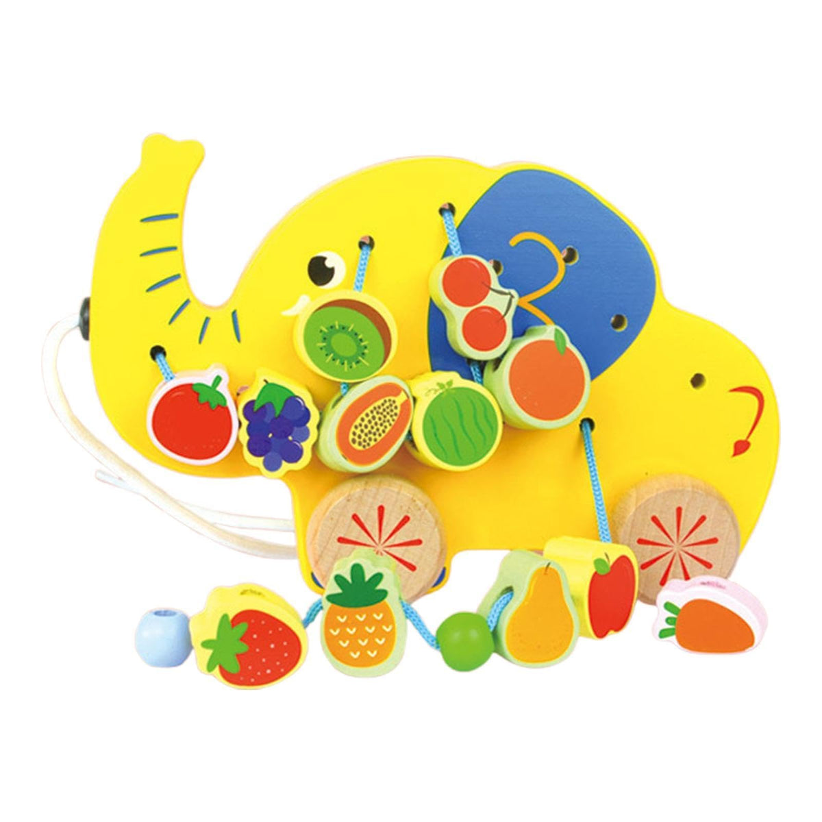 JAZZY PEARLS Wooden Lacing Beads Toy Cartoon Educational for Kids Toddlers 3 4 5 Year Old Elephant|Toys & Hobbies | Educational 