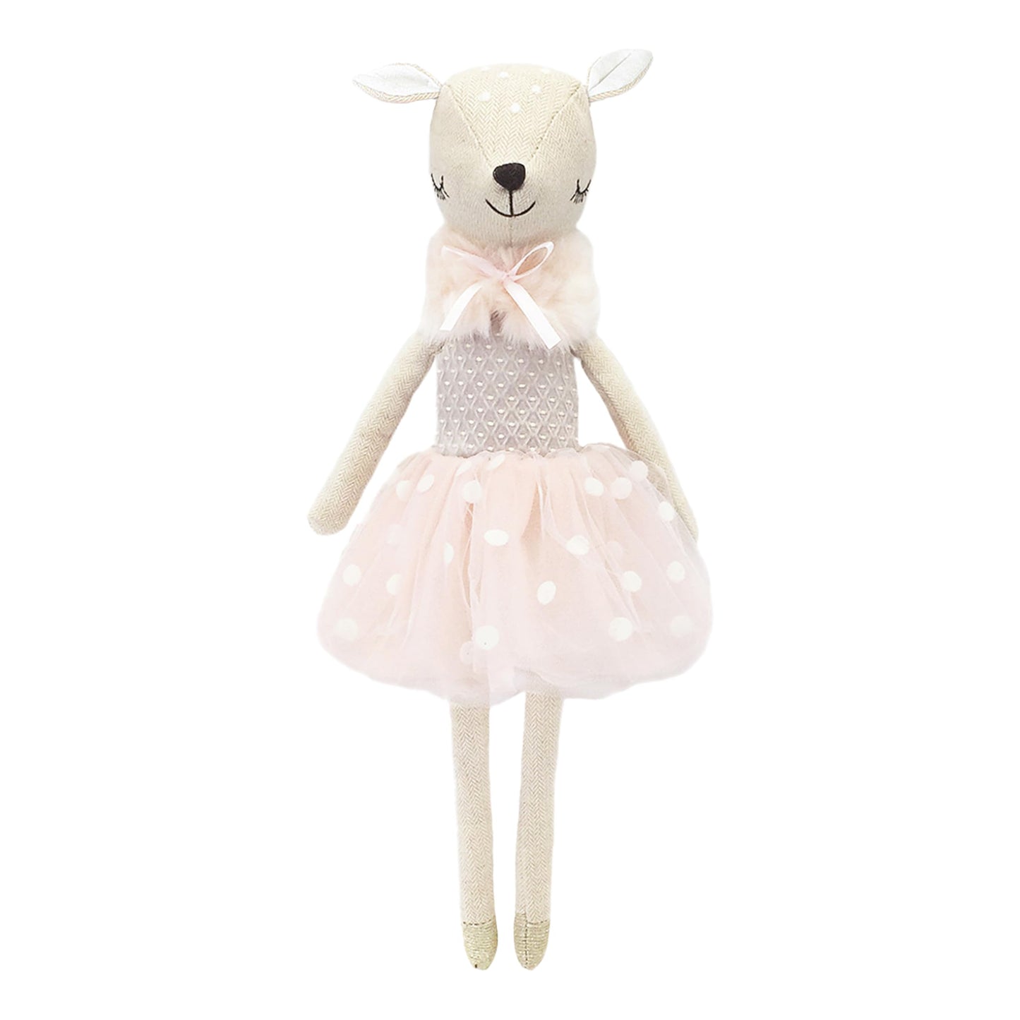 Mon Ami Doe Ballerina Stuffed Doll - 17   , Designer Dress & Shawl, Plush Ballerina Doll For Girls, Use As Toy Or Room Decor