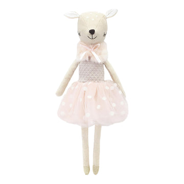 Mon Ami Doe Ballerina Stuffed Doll - 17   , Designer Dress & Shawl, Plush Ballerina Doll For Girls, Use As Toy Or Room Decor