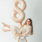 Light Brown 8 Balloon, Tan Number Balloons 40 Inch, 8Th Beige Birthday Decorations For Boys Girls, Sandy Brown Birthday Balloons