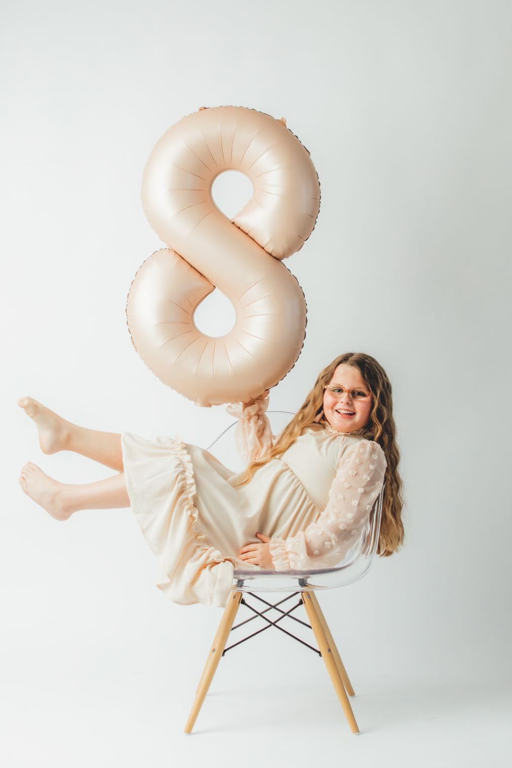 Light Brown 4 Balloon, Tan Number Balloons 40 Inch, 4Th Beige Party Decorations, Sandy Brown Four Large Numbers For Party Decor,