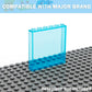 MALEKO Transparent Clear Window House Building Bricks, Classic Flat Plates Pieces and Parts Block Compatible with Major Brands (