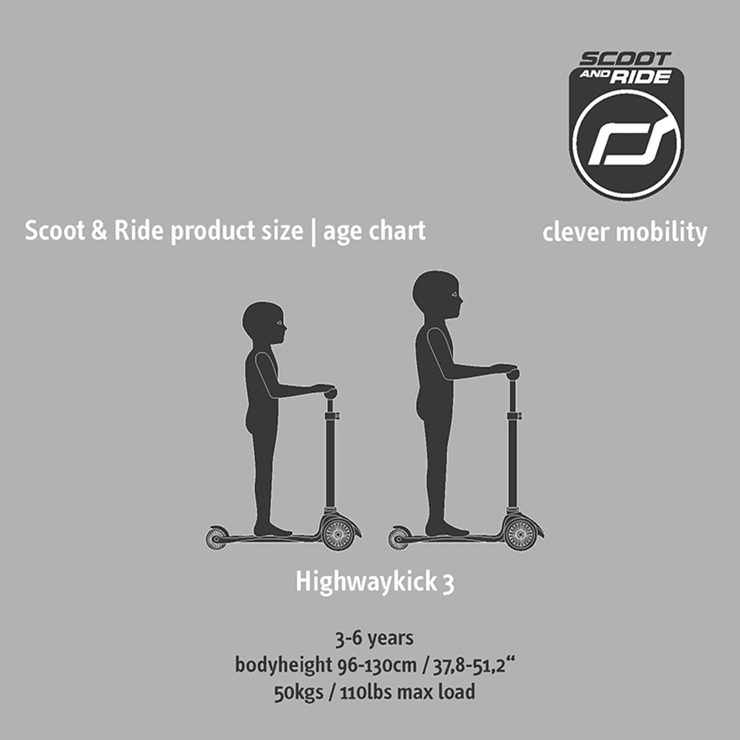 Scoot & Ride Stand-Up Push Scooter For Children Ages 3-6, Highwaykick 3, Lemon