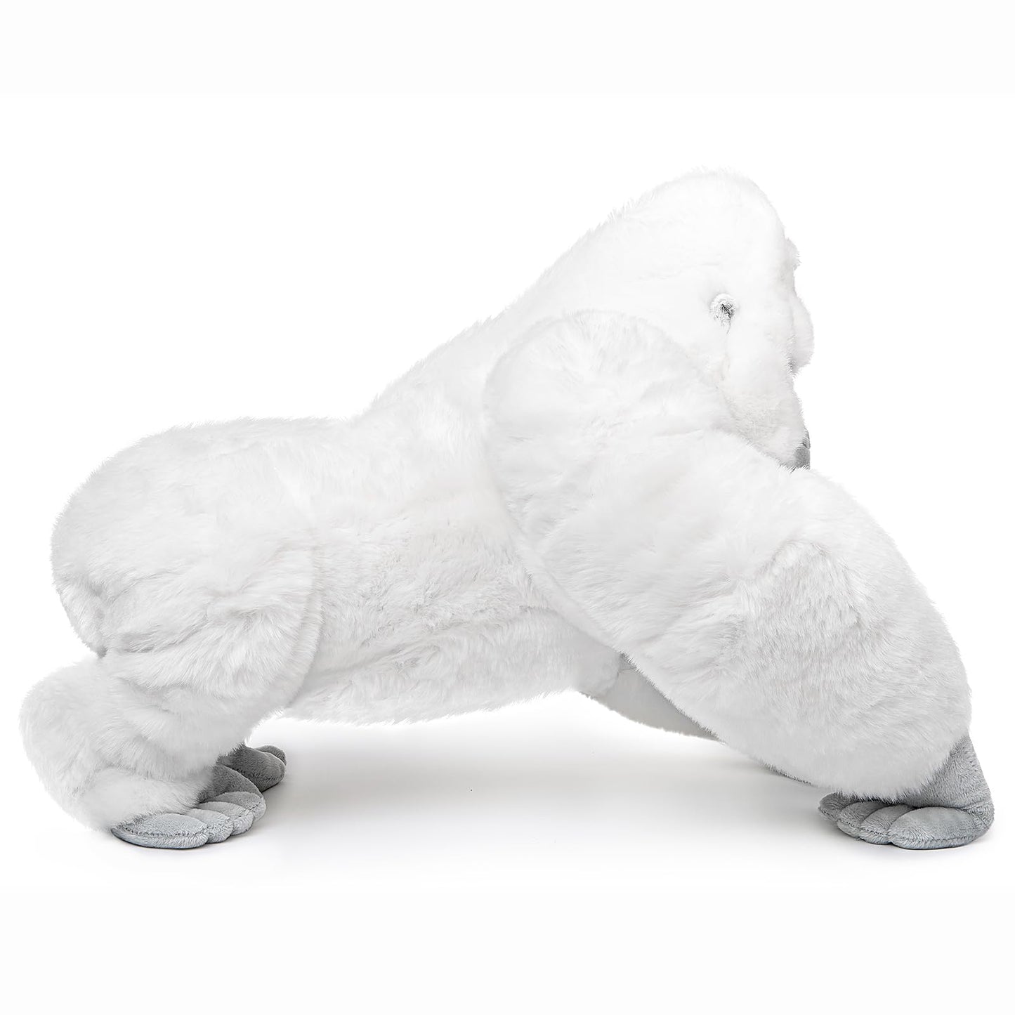 Zhongxin Made Albino Gorilla Plush Toy, Realistic Albino Gorilla Stuffed Animals 15In, Unique Forest Plushie Toys Model Dolls Collection For Kids