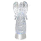 Eldnacele Snow Globe Angel Statue - Lighted, Glittering, Battery Operated, Multi-Color Changing, Model AG002-H, Christmas Decoration