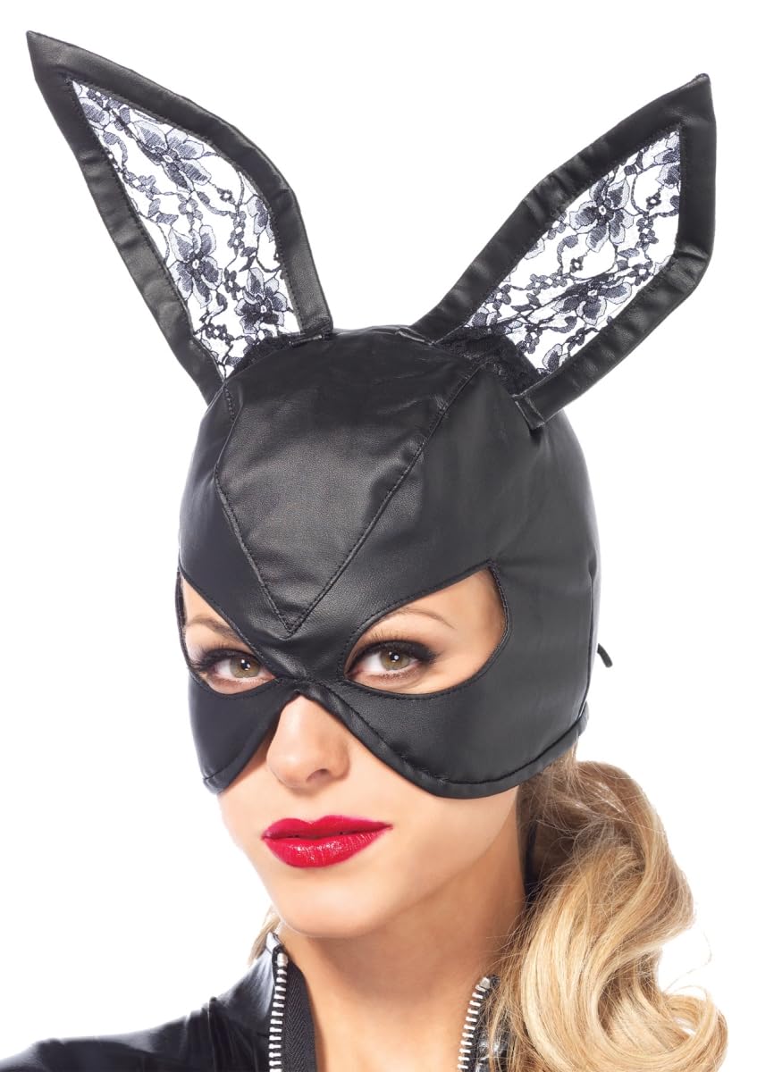 Bunny Leather Black Mask