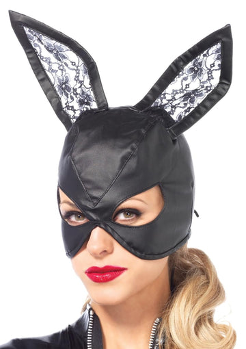 Bunny Leather Black Mask