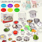 Mini Kitchen Pretend Play Accessories ,Tiny Size Stainless Steel Cookware Set with Portable Storage Box,Cooking Utensils,Play Po