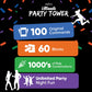 Swooc Games - Ultimate Party Tower - 100 Original Commands, 60 Blocks, & 1000S Of Hilarious Rule Combinations - A Tipsy Spin On Fun Classic Games For Power Hour - Ages 21+ - Wooden Tower Blocks Game