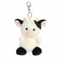 Aurora Adorable Palm Pals Sweetie Cow Clip-On- Fun Collectible Plush For Kids and mature-themed Collectors - Perfect For Backpacks and Birthday Gifts - White 4 Inches