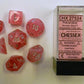 Chessex CHX27524 Dice-Ghostly Glow 7Pc Set, Pink/Silver, Large (18mm - 25mm)
