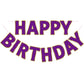 Litaus, Purple Happy Birthday Banner - Pre-Strung, 9 Ft, No Diy | Birthday Decorations | Happy Birthday Sign For Birthday Decor,