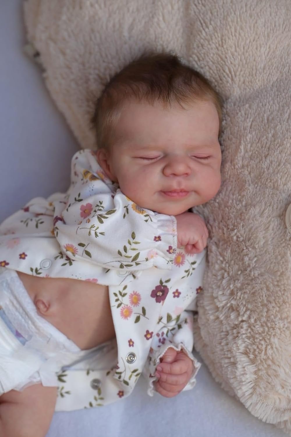 Zero Pam Realistic Reborn Baby Dolls Girls with Hair, Lifelike 18 Inch 45 CM Full Body Soft Vinyl Newborn Sleeping Toddler Girl