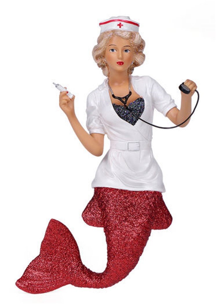 December Diamonds Naughty Nurse Mermaid Ornament