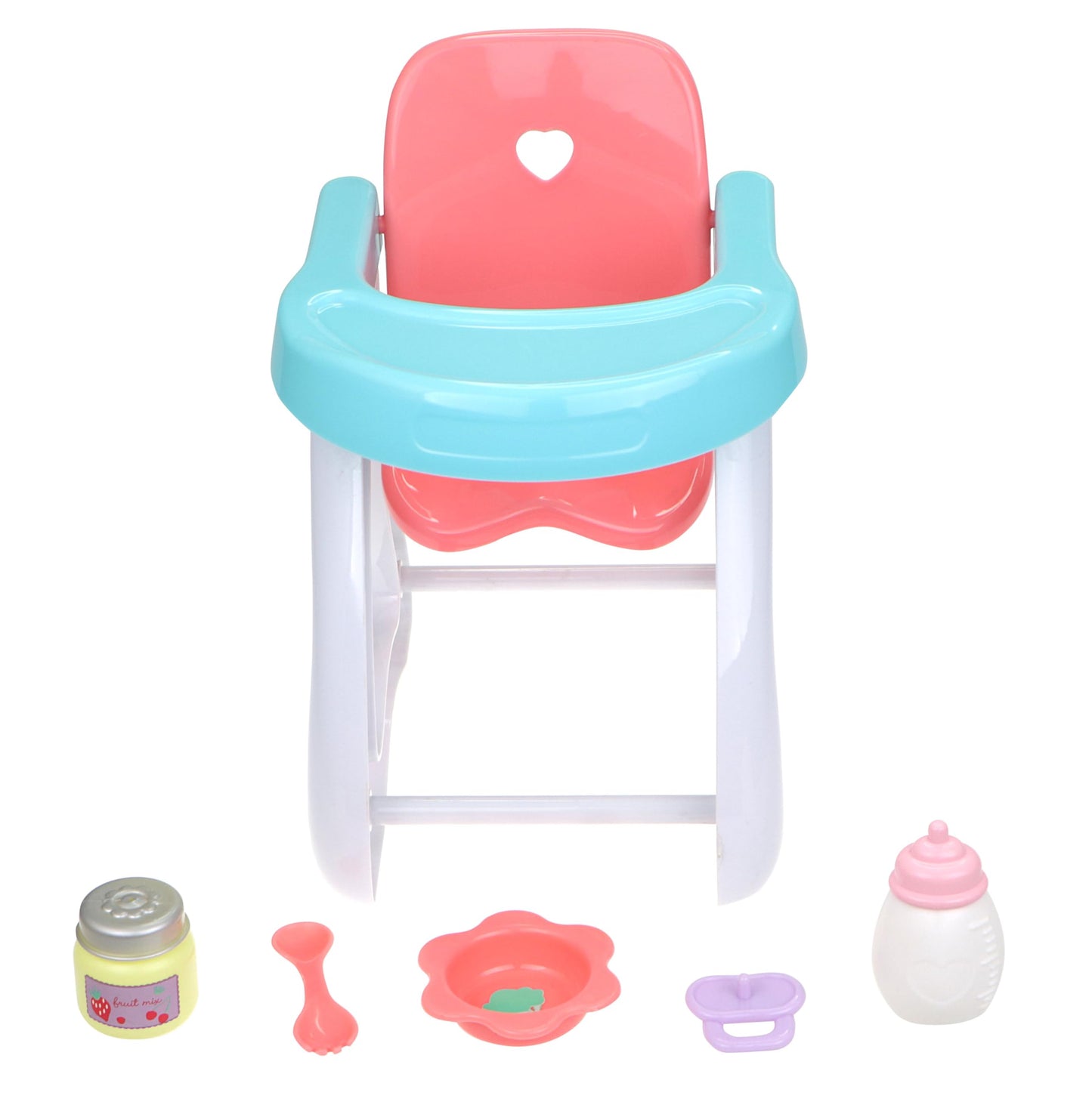 JC Toys Lil Cutesies 9 All Vinyl Baby Doll Feeding Time Gift Set| Posable and Washable | Removable Outfit | High Chair and Feeding Accessories Ages 2+