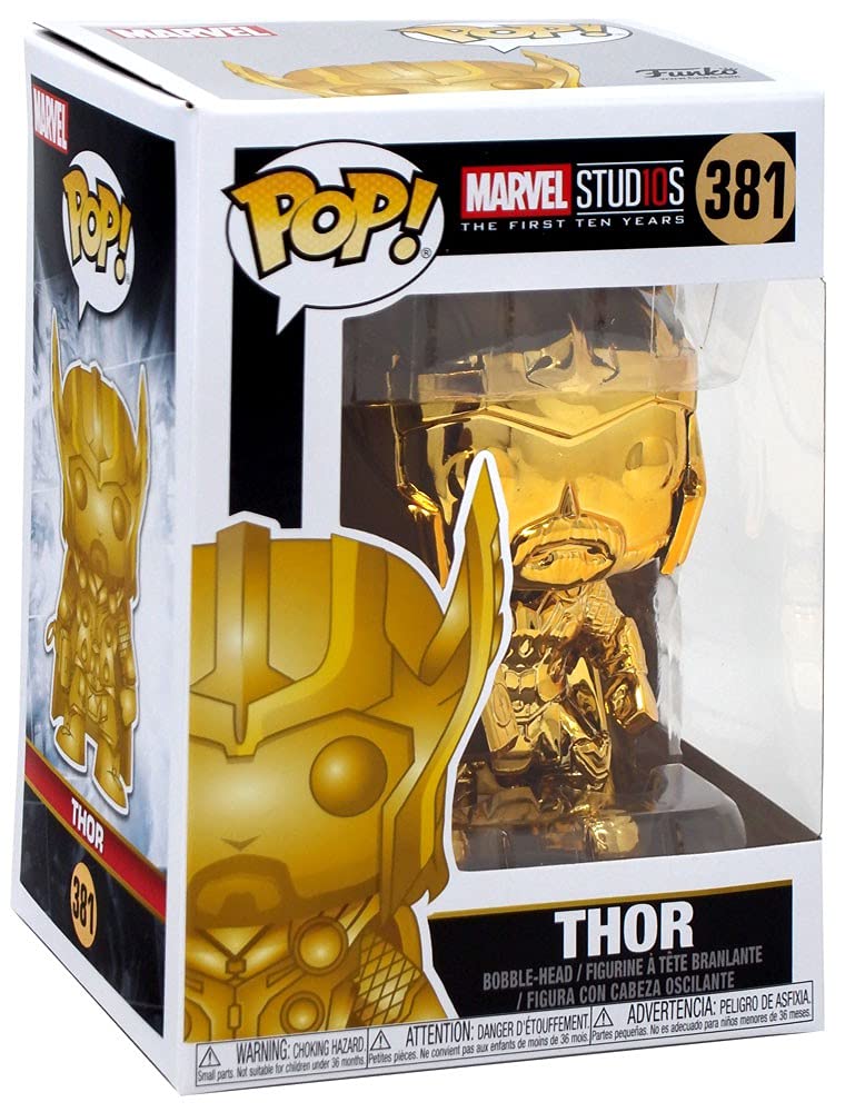 Funko Pop Marvel: Studios 10 - Thor (Gold Chrome) Collectible Figure, Multicolor, Standard